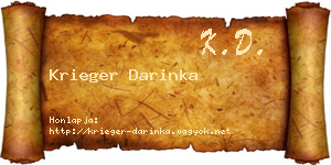 Krieger Darinka névjegykártya